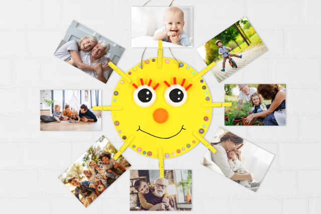Porte-photo soleil - Cadres et clips photos : des supports uniques pour afficher vos souvenirs - 10doigts.fr