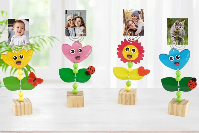 Porte-photos fleurs enfant - Kits créatifs Fête des Pères : des coffrets tout-en-un pour papa - 10doigts.fr