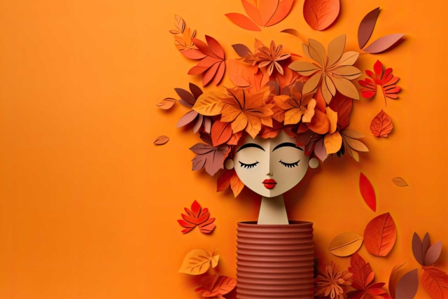 portrait en papier feuilles - Papiers Grands Formats - 10doigts.fr