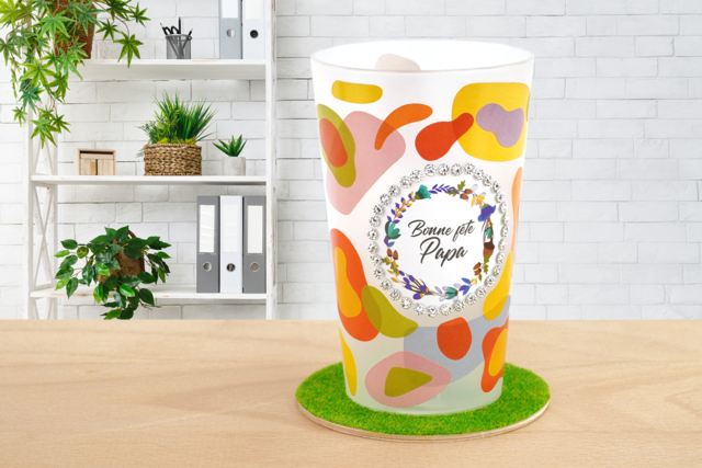 Pot à crayons "Bonne fête" - Papier effet et matière - 10doigts.fr
