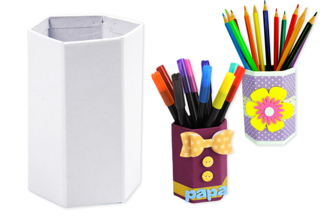 pot à crayons fleurs  - Pots en carton - 10doigts.fr