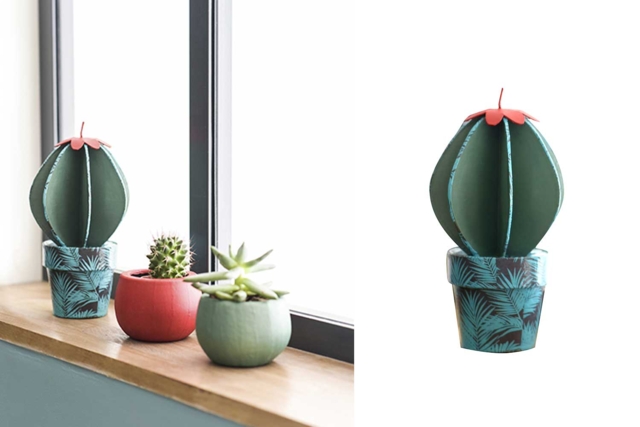 pot cactus en carton - Papiers Décopatch - 10doigts.fr