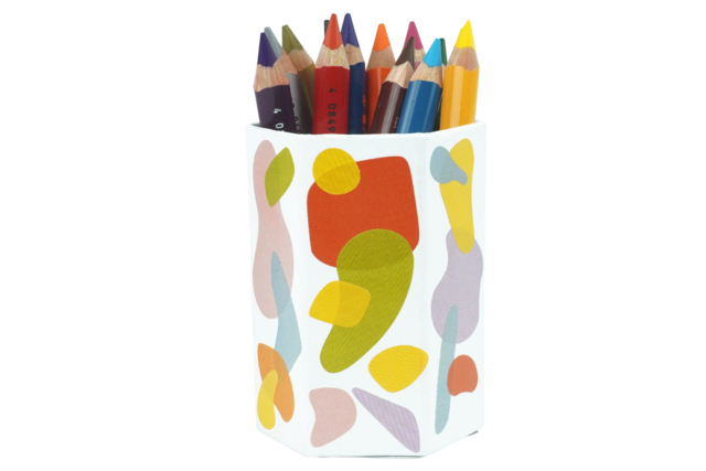 pot crayon carton et  gommettes  - Pots en carton - 10doigts.fr