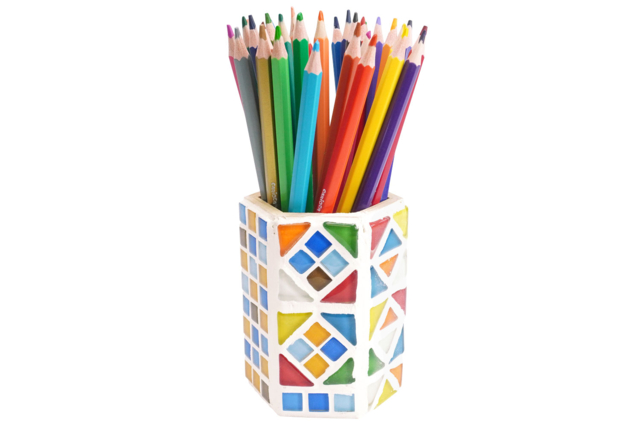 pot crayon mosaiques - Pots à crayons, cache-pots - 10doigts.fr