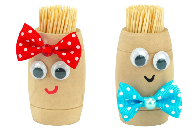 pot en bois bonhomme - Nœuds et rubans pour toutes vos créations - 10doigts.fr