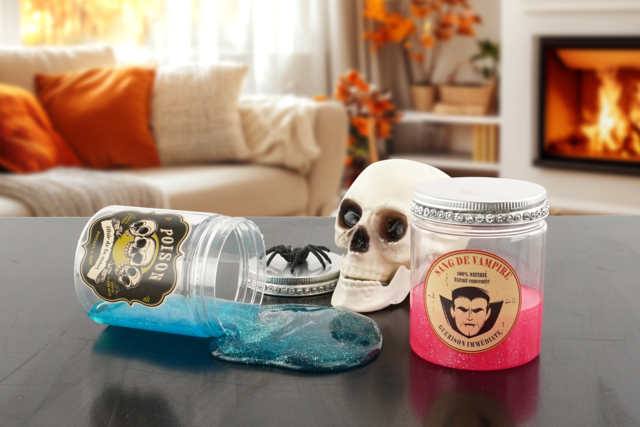 pot slime halloween - Plastique Transparent - 10doigts.fr