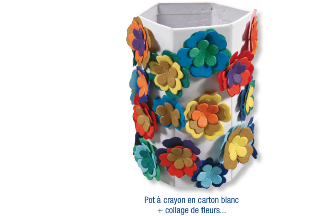 Pots à crayons printemps - Décorations fleurs et feuilles : ajoutez une touche de nature à toutes vos créations - 10doigts.fr