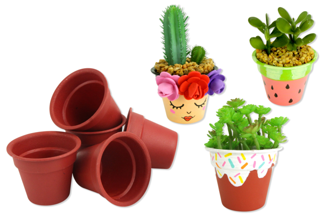 pots en plastique terre cuite - Plastique Opaque - 10doigts.fr
