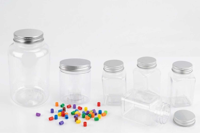 Pots en plastique transparents, avec bouchon à visser - Plastique Transparent - 10doigts.fr