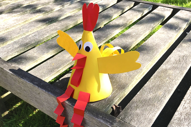 Poule de Pâques en papier - Papiers colorés - 10doigts.fr
