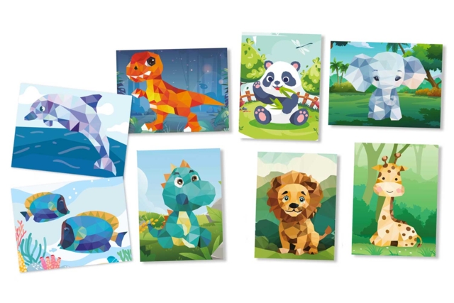 PPROMO tableaux stickers au numéro A5 - 8 tableaux - Kits animaux et nature : créez votre propre univers sauvage - 10doigts.fr