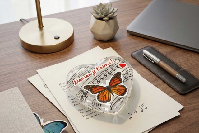 presse papier bureau maman papa - Supports en Verre - 10doigts.fr