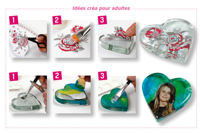 Presse papier coeur - Supports en Verre - 10doigts.fr