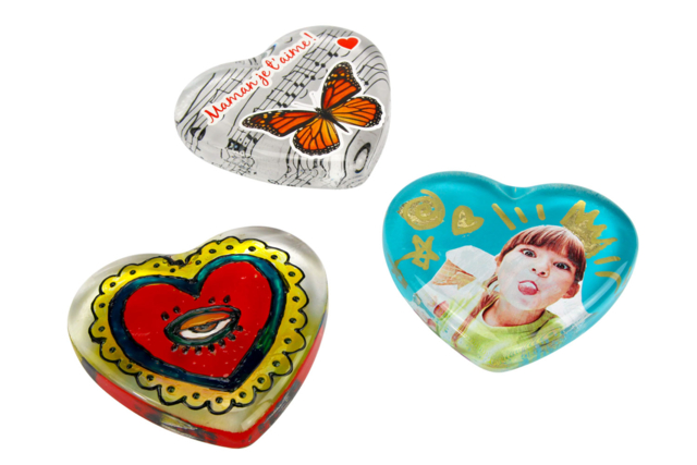 presse papier coeur en verre - Supports en Verre - 10doigts.fr
