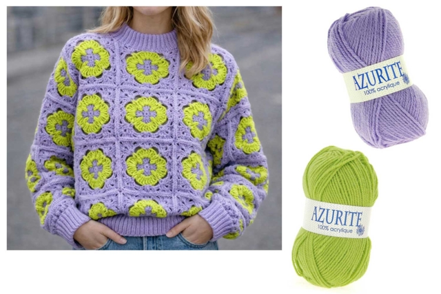 pull au crochet laine azurite - Fils à tricoter et laines : donnez vie à vos envies créatives - 10doigts.fr