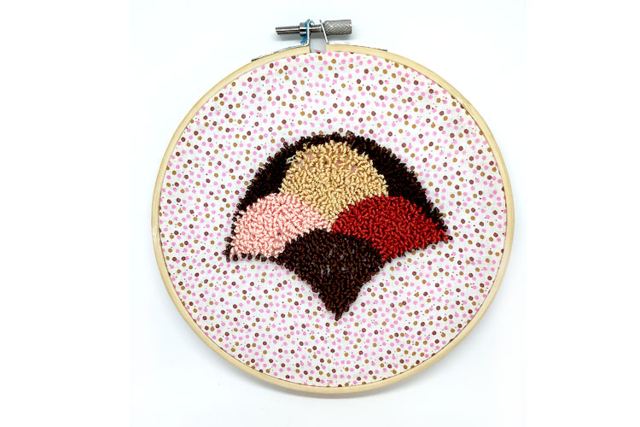 punch needle tissu imrpimé - Aiguilles et crochets - 10doigts.fr