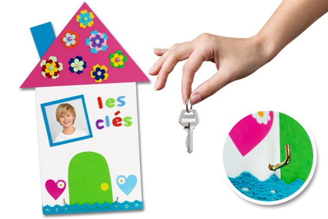 Range-clés mural pour la fête des parents - Décorations fleurs et feuilles : ajoutez une touche de nature à toutes vos créations - 10doigts.fr