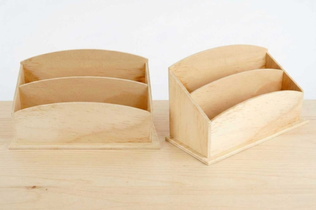 range courrier en bois - Objets en bois à décorer pour le bureau - 10doigts.fr