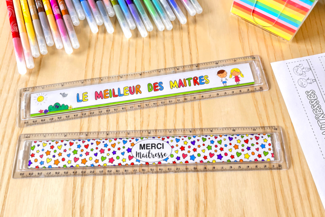 Règle merci maitresse/maitre - Cutters, massicot - 10doigts.fr
