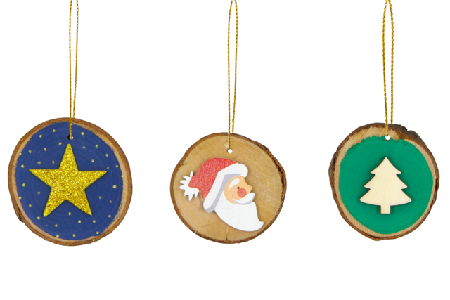 rondins de bois de noel - Décorations de Noël en bois à décorer - 10doigts.fr