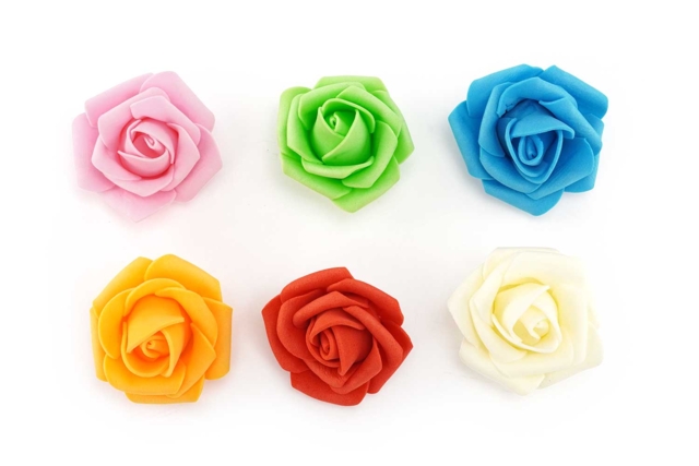 Roses colorées Souple - Décorations fleurs et feuilles : ajoutez une touche de nature à toutes vos créations - 10doigts.fr