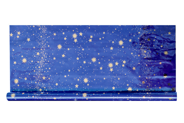 rouleau papier métal bleu - Papier métallisé, pailleté - 10doigts.fr