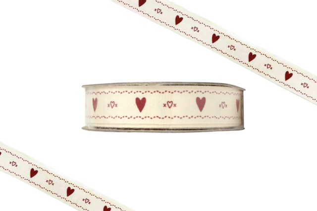 Ruban coeurs - 2 mètres - Rubans - 10doigts.fr