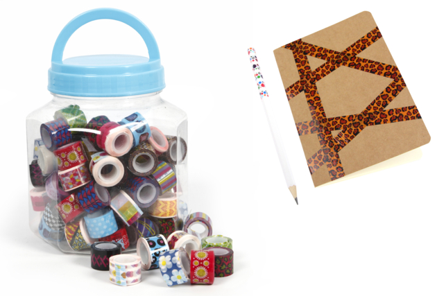Rubans adhésifs à motifs – 90 rouleaux - Adhésifs colorés et Masking tape - 10doigts.fr