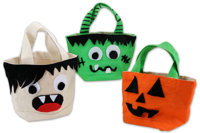 sac à bonbons halloween - Coton, lin - Textiles - 10doigts.fr