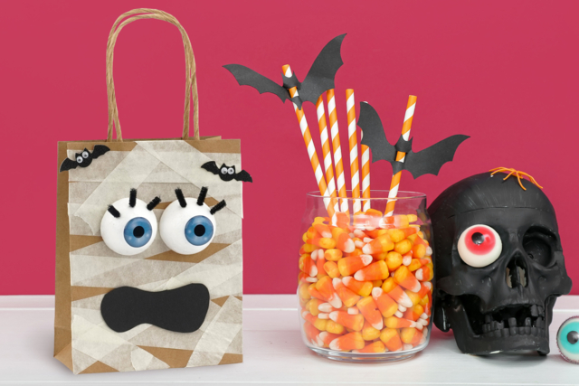 Sac à bonbons momie - Boules en polystyrène - 10doigts.fr