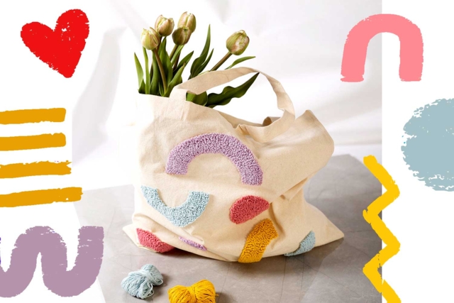 Sac brodé à la Punch Needle - Outils de mercerie - 10doigts.fr