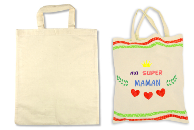 sac de courses - Coton, lin - Textiles - 10doigts.fr