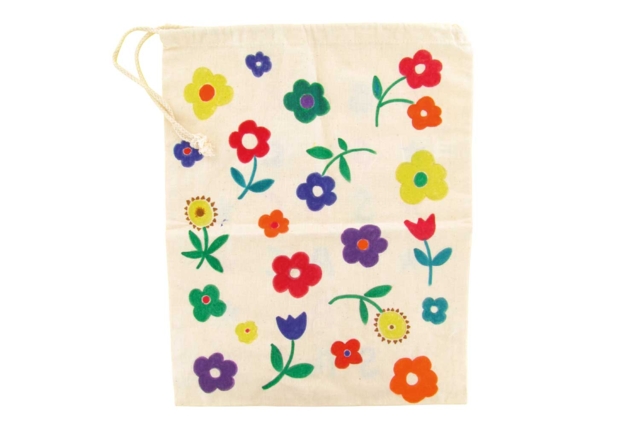 sac en coton à personnaliser fleurs - Coton, lin - Textiles - 10doigts.fr