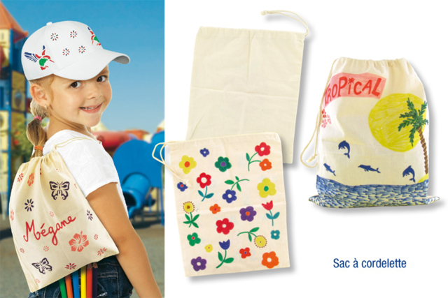 Sac en coton avec cordelette 25 x 35 cm - Pochoirs adhésifs : la solution parfaite pour des motifs nets et sans bavure - 10doigts.fr