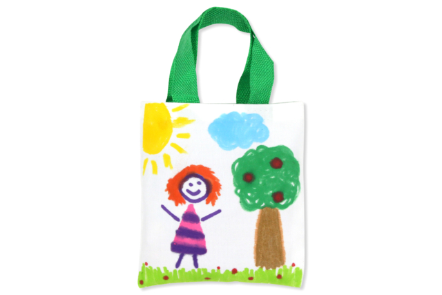 sac en coton enfants à décorer dessin - Coton, lin - Textiles - 10doigts.fr