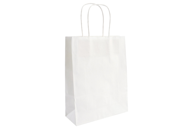 sac en papier blanc 20 x 26 cm - Papiers cadeaux et sacs - 10doigts.fr