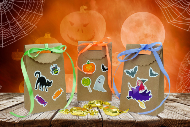 sac kraft halloween bonbons - Papiers cadeaux et sacs - 10doigts.fr