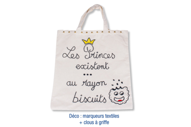 Sac shopping en coton blanc - Coton, lin - Textiles - 10doigts.fr