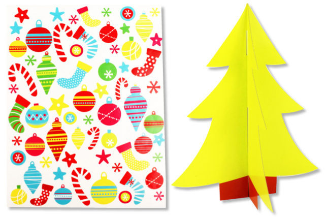 Sapin 3D à décorer avec des gommettes - Kits créatifs de Noël pour les enfants - 10doigts.fr