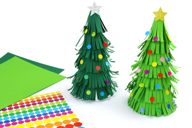 Sapin de Noël avec des bandes de papier - Gommettes de Noël : autocollants et stickers créatifs pour enfants - 10doigts.fr