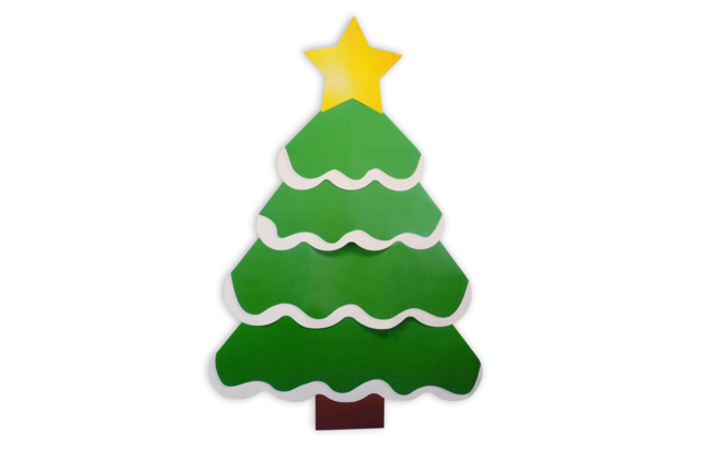 Sapin de Noël géant en carte forte à monter et ses boules et cadeaux à colorier - Kits créatifs de Noël pour les enfants - 10doigts.fr
