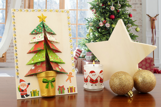 Sapin origami - Gommettes de Noël : autocollants et stickers créatifs pour enfants - 10doigts.fr