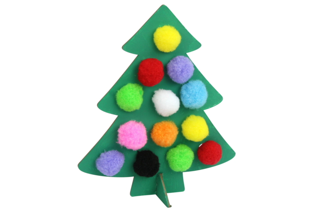 sapin pompons - Kits créatifs de Noël pour les enfants - 10doigts.fr