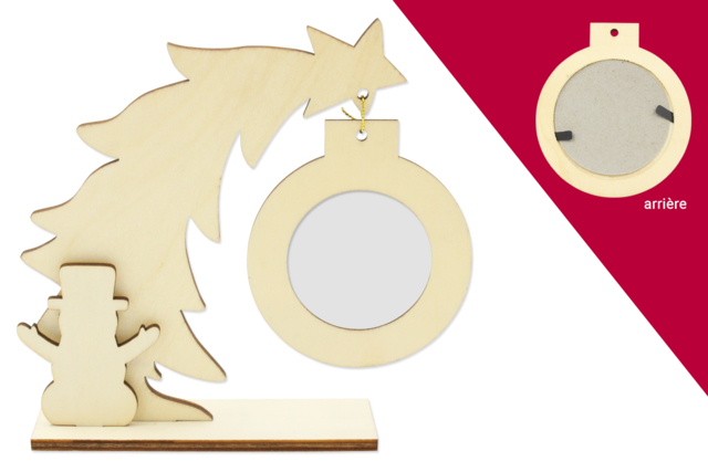 sapin porte photo bois - Décorations de Noël en bois à décorer - 10doigts.fr