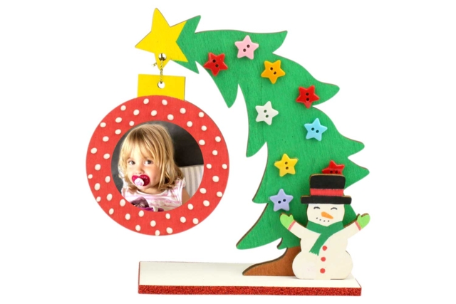 Sapin porte-photo en bois noël - Décorations de Noël en bois à décorer - 10doigts.fr