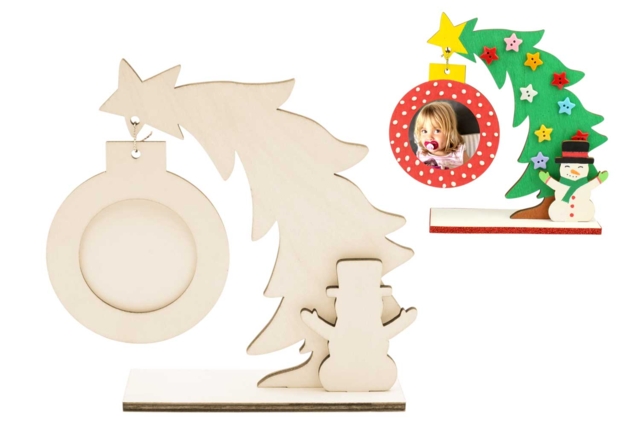 Sapin porte-photo en bois - Décorations de Noël en bois à décorer - 10doigts.fr