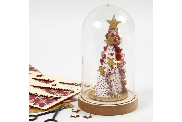 sapins en bois et cloche - Décorations de Noël en bois à décorer - 10doigts.fr