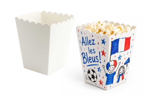 seau pop corn foot - Boîtes à décorer - 10doigts.fr