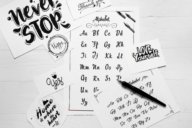 Set calligraphie lettering porte plumes encre de chine - Calligraphie, Ecriture - 10doigts.fr