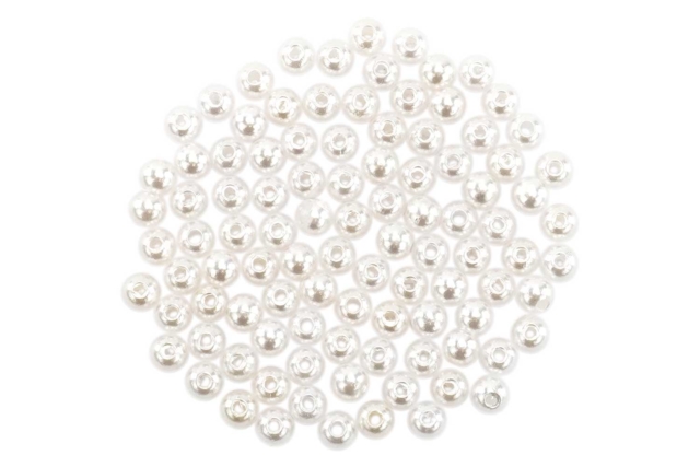 Set de 100 perles rondes nacrées - Perles Nacrées - 10doigts.fr